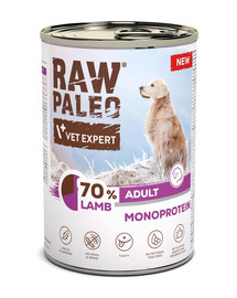 RAW PALEO Monoprotein Agneau Adulte 400g agneau, nourriture humide pour chiens