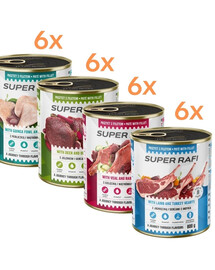 RAFI Super Mix 4 saveurs pâté pour chiens 24x800g