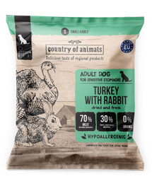 COUNTRY OF ANIMALS Dinde avec Lapin M, croquettes dinde & lapin pour chien 50 g