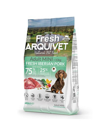 ARQUIVET Fresh Mini Iberian Pork Semi-Moist Food for Adult Small Breed Dogs, 2.5 kg