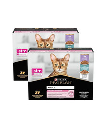 PURINA PRO PLAN Digestion Délicate avec dinde et poissons océaniques en sauce Multipack nourriture humide pour chats ayant un système digestif sensible 20x85g