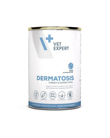 VET EXPERT Veterinary Diet Dog Dermatosis Dinde, pintade pâtée dermatologique pour chien 400 g