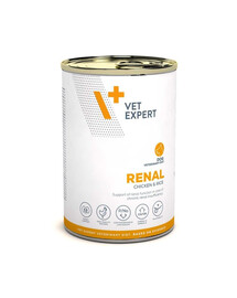 VET EXPERT Veterinary Diet Dog Renal Chicken and Rice pâtée pour chiens nécessitant un soutien de la fonction rénale 400 g