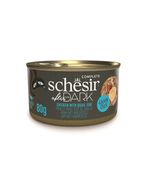 SCHESIR After Dark Poulet au bouillon avec des œufs de caille, nourriture humide pour chats, 80 g