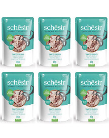 SCHESIR Thon et daurade en gelée pour chats 6×85 g