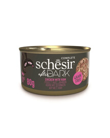 SCHESIR After Dark Poulet et jambon en bouillon, nourriture humide pour chats, 80 g