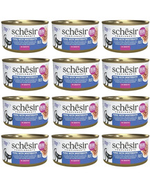 SCHESIR Thon aux sprats dans un bouillon pour chats 12x70 g