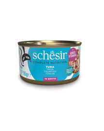 SCHESIR Thon au bouillon pour chats, 12 x 85 g