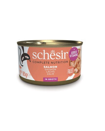 SCHESIR Saumon au bouillon pour chats, 12 x 85 g