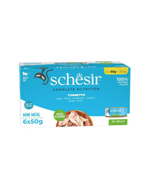 SCHESIR Thon en gelée nourriture humide pour chats 6x50g