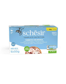 SCHESIR Thon et sébaste en gelée pour chats, 6 x 50 g