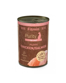 FITMIN Purity Puppy Chicken with Salmon poulet saumon nourriture humide pour chiots 400 g