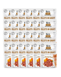 BRIT Care Fillets in Gravy, assortiment de filets de canard et de saumon en sauce pour chats, 48 x 85 g