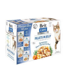 BRIT Care Fillets en gelée et en sauce pour chat, assortiment de saveurs, 24 x 85 g