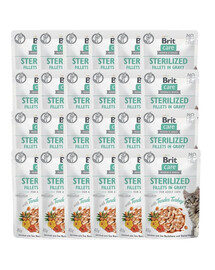 CARE Fillets in Gravy Pouch Sterilized Tender Turkey 24x85g z indykiem dla kotów sterylizowanych