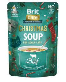BRIT Care Cat Christmas Soup Beef : soupe au bœuf et aux légumes pour chats, 3 x 75 g