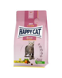 HAPPY CAT Junior Farm Poultry (volaille), croquettes pour chatons âgés de 4 à 12 mois, 4 kg