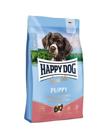 HAPPY DOG Sensible Puppy Saumon et pomme de terre – Croquettes pour chiots – 4 kg