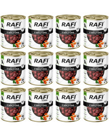 RAFI Classic, nourriture humide pour chien au gibier, 12 x 800 g