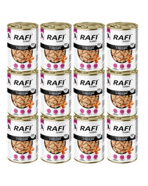 RAFI Classic Dinde et carottes en sauce – nourriture humide pour chiens de toutes races, 12 x 1240 g