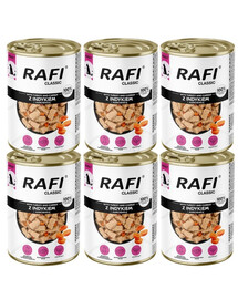 RAFI Classic Dinde et carottes en sauce – nourriture humide pour chiens de toutes races, 6 x 1240 g