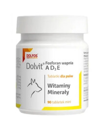 DOLFOS Dolvit Phosphate de calcium ADзE 90 comprimés : vitamines et minéraux pour chiens