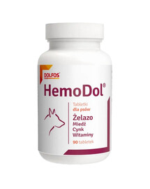 DOLFOS Dolvit Hemodol 90 comprimés : vitamines et minéraux pour chiens
