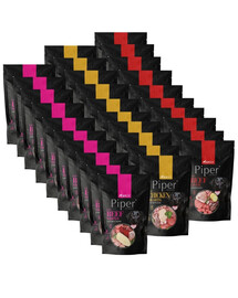 PIPER Animals Assortiment de saveurs au foie de bœuf, aux cœurs de poulet et aux estomacs de bœuf, nourriture humide pour chiens, 30 x 500 g