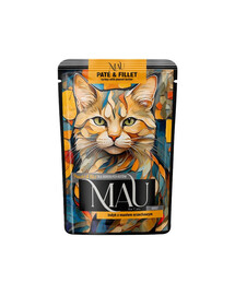 MAU Pâté et filet de dinde au beurre de cacahuète – nourriture humide pour chat 85 g