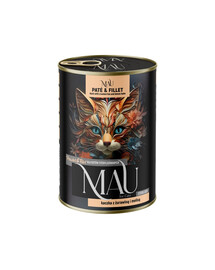 MAU Pâté et filet de canard aux airelles et à la mélisse pour chat stérilisé, 400 g