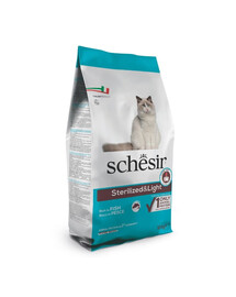 SCHESIR Original Sterilized and Light Poisson : croquettes pour chat stérilisé, faciles à digérer, 10 kg
