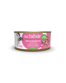 SCHESIR Aliment complémentaire pour chats au thon et au jambon 140 g