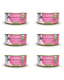 SCHESIR Thon et jambon – aliment complémentaire pour chats 6×140 g