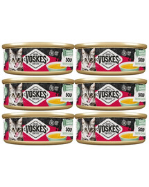 VOSKES Soup with Chicken : soupe au poulet pour chats, 6 x 50 g