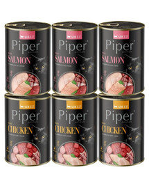 PIPER Animals Mix de saveurs au saumon et au poulet, nourriture humide pour chat 6 x 400 g