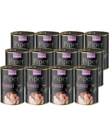 PIPER Animals Sterilised Rabbit avec du lapin, nourriture humide pour chats stérilisés 12x400g