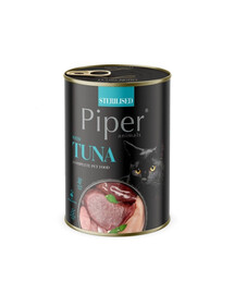 PIPER Animals Sterilised Tuna au thon, nourriture humide pour chats stérilisés, 12 x 400 g