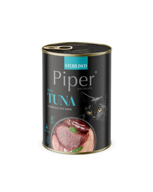 PIPER Animals Sterilised Tuna au thon, nourriture humide pour chats stérilisés, 6 x 400 g