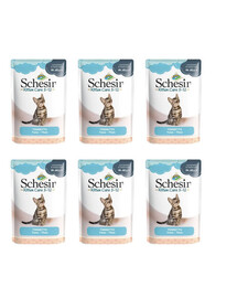 SCHESIR Nourriture humide au thon pour chatons 6x85 g