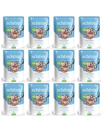 SCHESIR SCHESIR Jelly Adult Tuna&Sea Bass thon avec bar en gelée 12 x 85 g