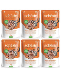 SCHESIR Thon, poulet et crevette en gelée pour chats 6×85 g