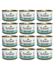 SCHESIR Spécialités marines Thon et daurade en gelée pour chats 12×85 g