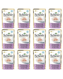 SCHESIR Thon, poulet et jambon en gelée pour chats 12×50 g