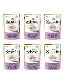 SCHESIR Thon, poulet et jambon en gelée pour chats 6×50 g