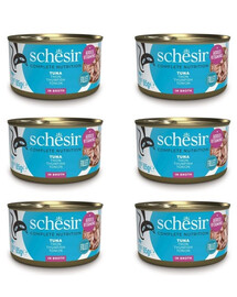 SCHESIR Thon au bouillon pour chats 6 x 85 g