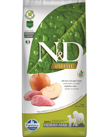 FARMINA N&D Boar & Apple Dog Adult Medium & Maxi 2,5 kg sanglier & pomme pour chiens adultes de races moyennes et grandes + FARMINA N&D Quinoa Dental Treat Flatulence Medium/Maxi 100 g (7 pcs) GRATUIT
