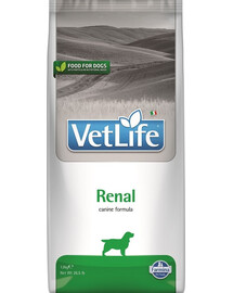 FARMINA Vet Life Renal Dog 12 kg croquettes pour chiens souffrant de maladies rénales + 2 × FARMINA Vet Life Dental Treat Renal Mini 60 g (7 pcs) GRATUIT