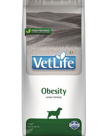 FARMINA Vet Life Obesity Dog 12 kg croquettes pour chiens en surpoids + 2 × FARMINA Vet Life Dental Treat Obesity Mini 60 g (7 pcs) GRATUIT