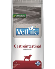 FARMINA Vet Life Gastrointestinal Dog 12 kg croquettes pour chiens ayant des troubles digestifs + 2 × FARMINA Vet Life Dental Treat Gastrointestinal Mini 60 g (7 pcs) GRATUIT