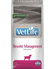 FARMINA Vet Life Struvite Management Dog 12 kg croquettes pour chiens ayant des troubles urinaires + 2 × FARMINA Vet Life Dental Treat Struvite Mini 60 g (7 pcs) GRATUIT